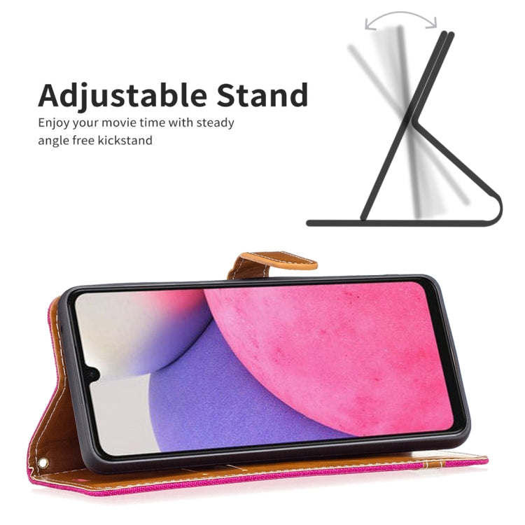 For Samsung Galaxy A33 5G Color Matching Denim Texture Leather Phone Case