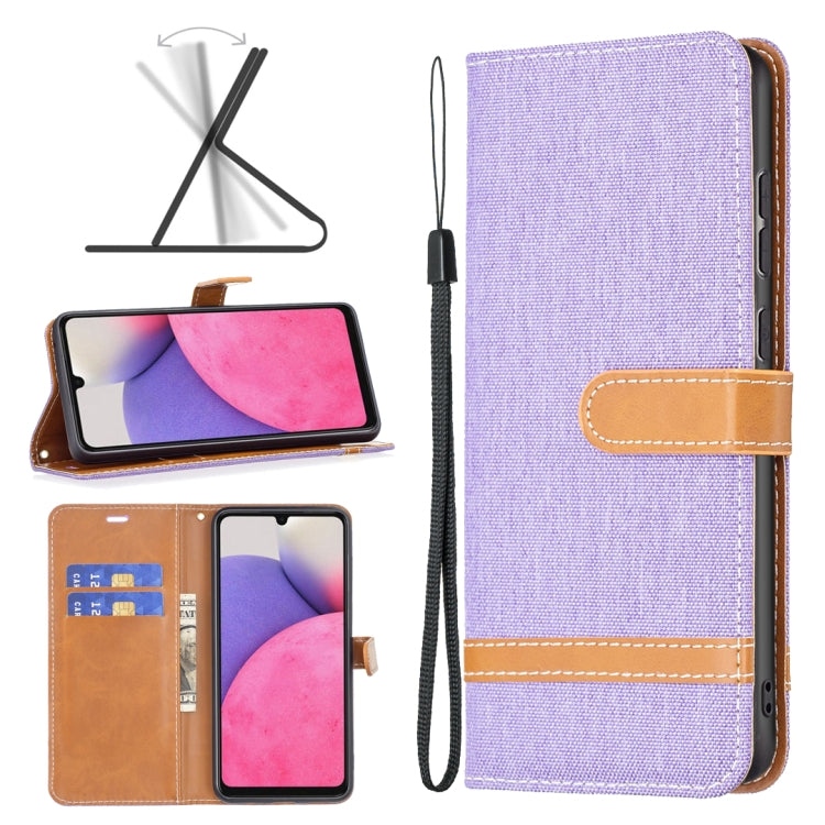 For Samsung Galaxy A33 5G Color Matching Denim Texture Leather Phone Case
