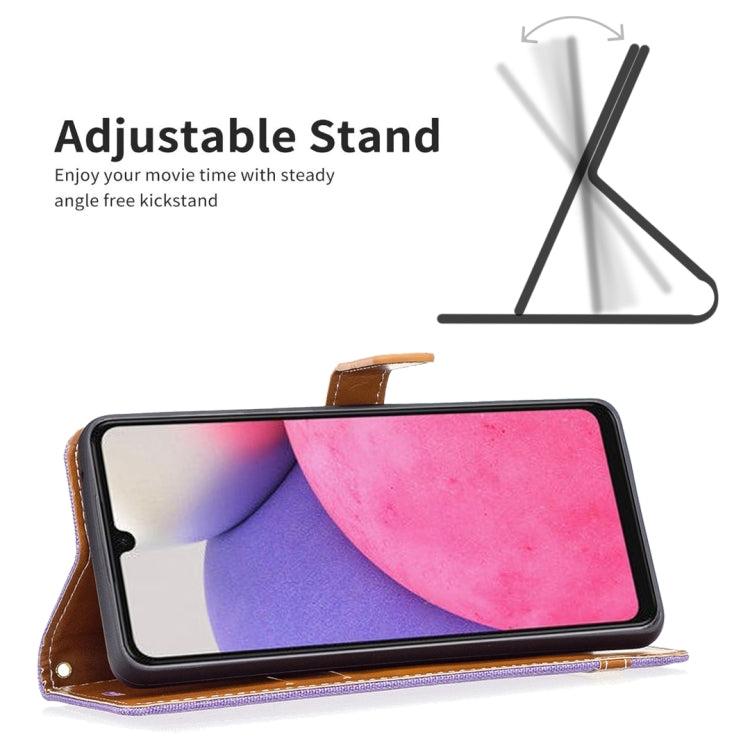 For Samsung Galaxy A33 5G Color Matching Denim Texture Leather Phone Case