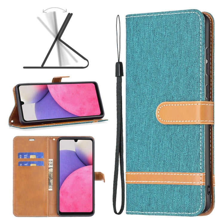 For Samsung Galaxy A33 5G Color Matching Denim Texture Leather Phone Case