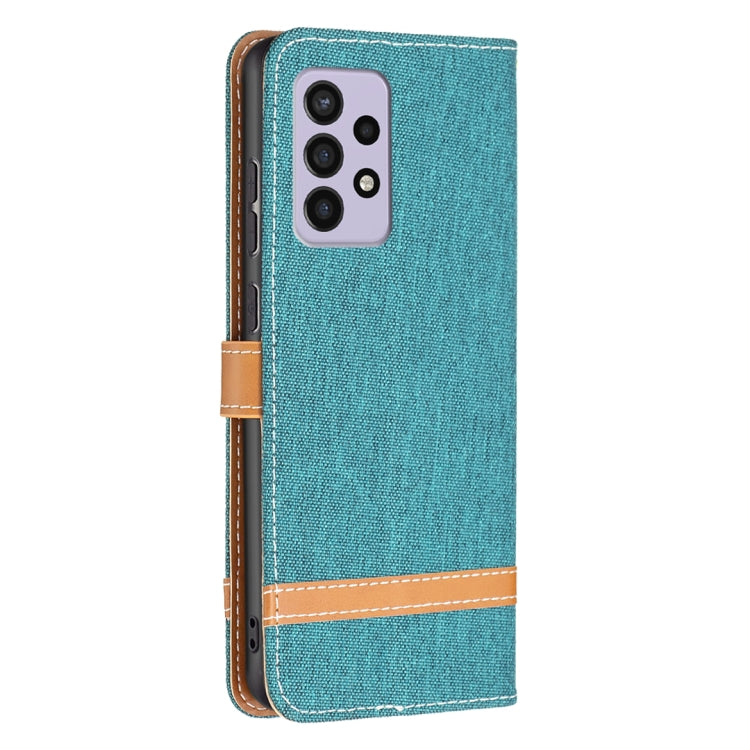 For Samsung Galaxy A33 5G Color Matching Denim Texture Leather Phone Case