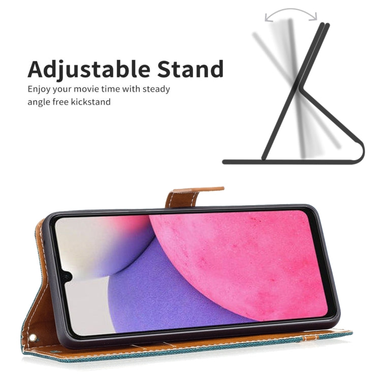 For Samsung Galaxy A33 5G Color Matching Denim Texture Leather Phone Case