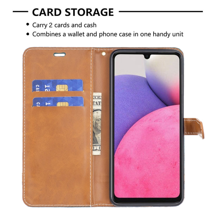 For Samsung Galaxy A33 5G Color Matching Denim Texture Leather Phone Case