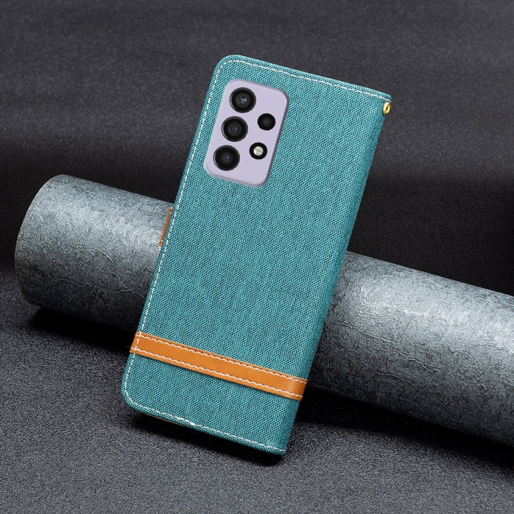 For Samsung Galaxy A33 5G Color Matching Denim Texture Leather Phone Case