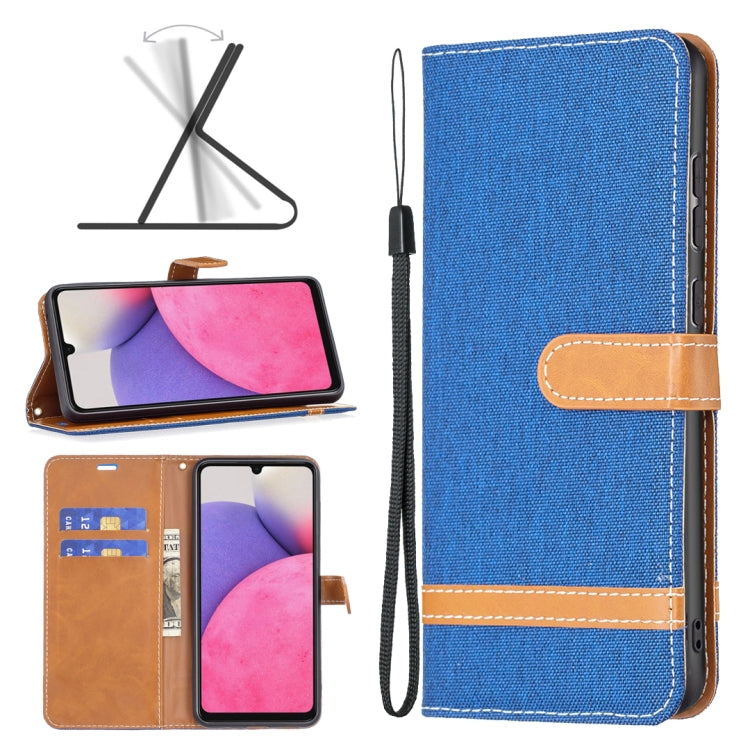 For Samsung Galaxy A33 5G Color Matching Denim Texture Leather Phone Case
