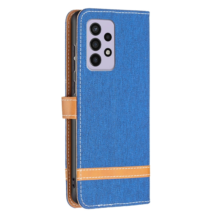 For Samsung Galaxy A33 5G Color Matching Denim Texture Leather Phone Case