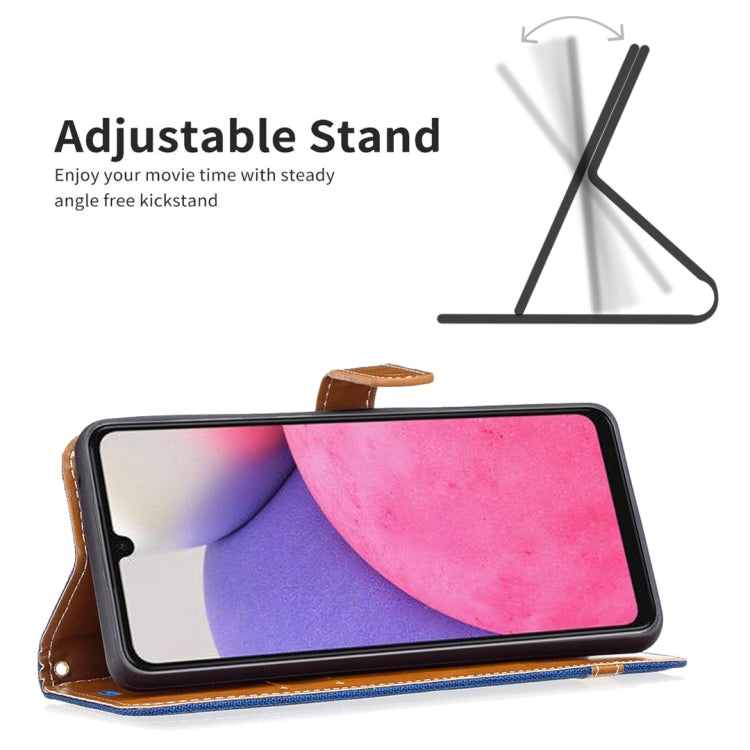 For Samsung Galaxy A33 5G Color Matching Denim Texture Leather Phone Case