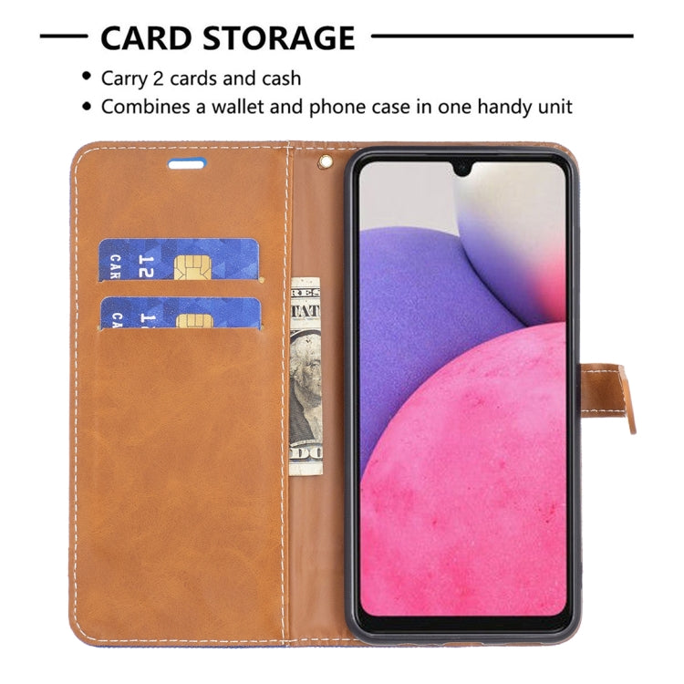 For Samsung Galaxy A33 5G Color Matching Denim Texture Leather Phone Case
