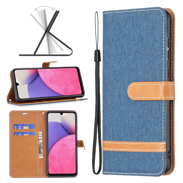 For Samsung Galaxy A33 5G Color Matching Denim Texture Leather Phone Case