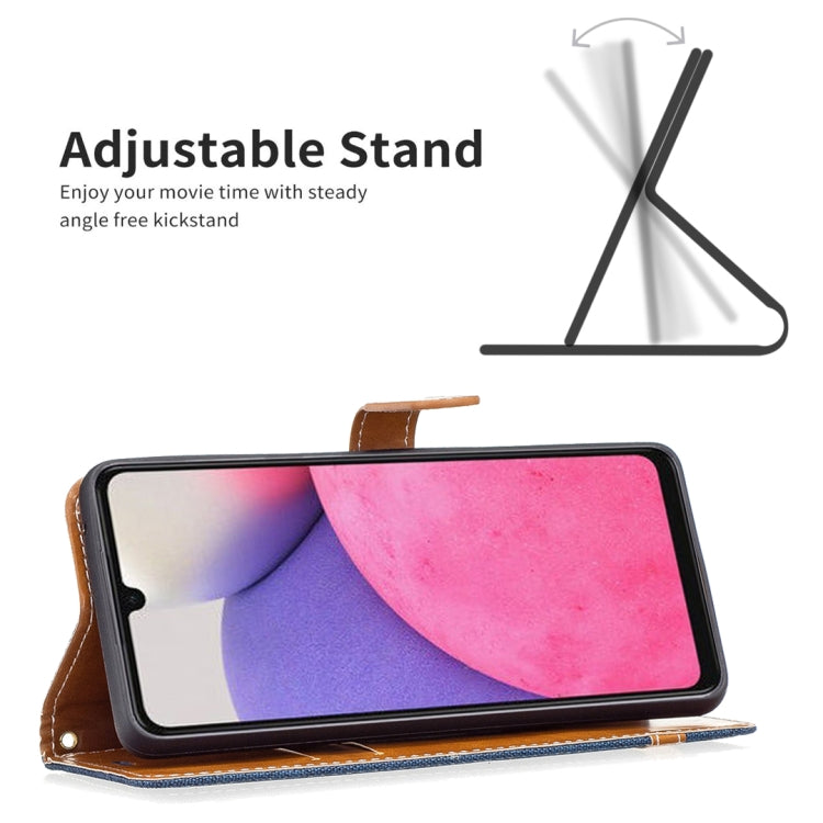 For Samsung Galaxy A33 5G Color Matching Denim Texture Leather Phone Case