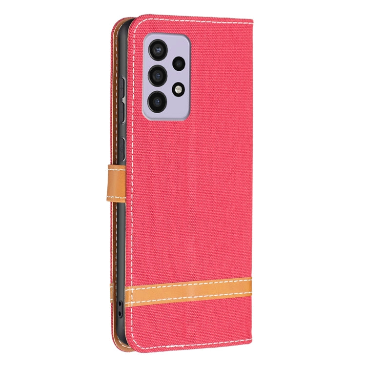 For Samsung Galaxy A33 5G Color Matching Denim Texture Leather Phone Case