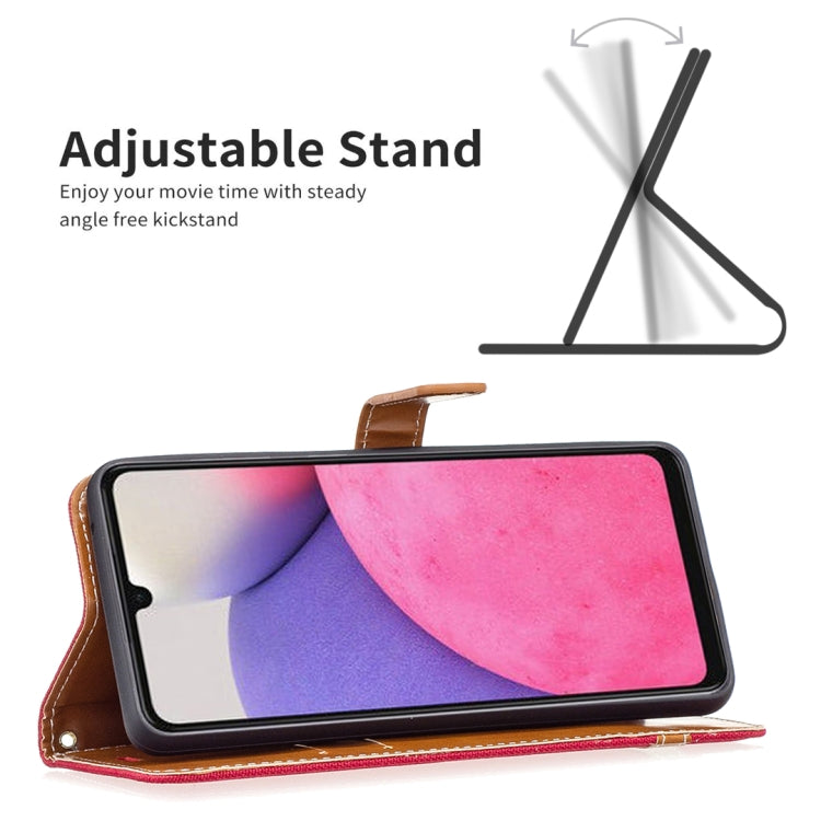 For Samsung Galaxy A33 5G Color Matching Denim Texture Leather Phone Case