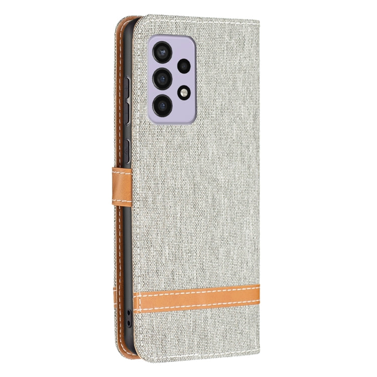 For Samsung Galaxy A33 5G Color Matching Denim Texture Leather Phone Case