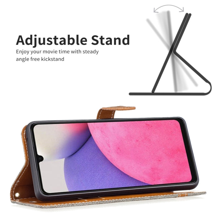 For Samsung Galaxy A33 5G Color Matching Denim Texture Leather Phone Case