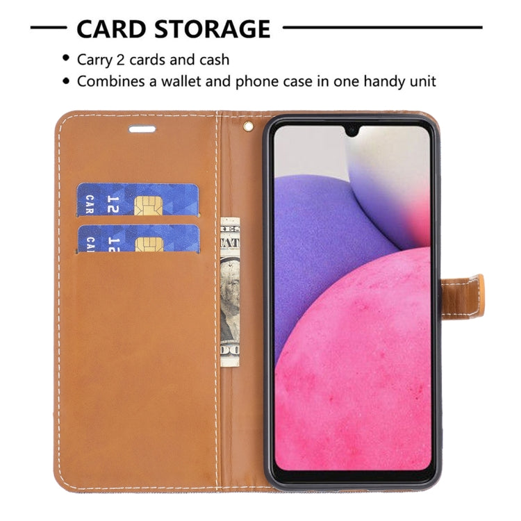 For Samsung Galaxy A33 5G Color Matching Denim Texture Leather Phone Case