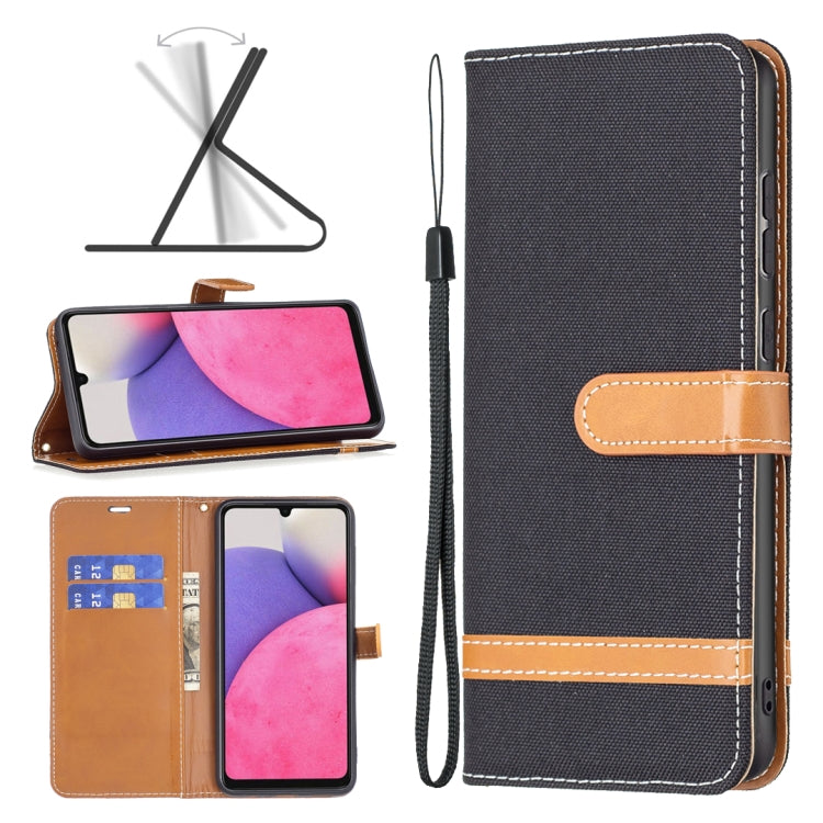 For Samsung Galaxy A33 5G Color Matching Denim Texture Leather Phone Case