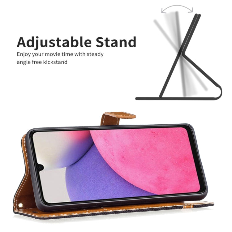 For Samsung Galaxy A33 5G Color Matching Denim Texture Leather Phone Case