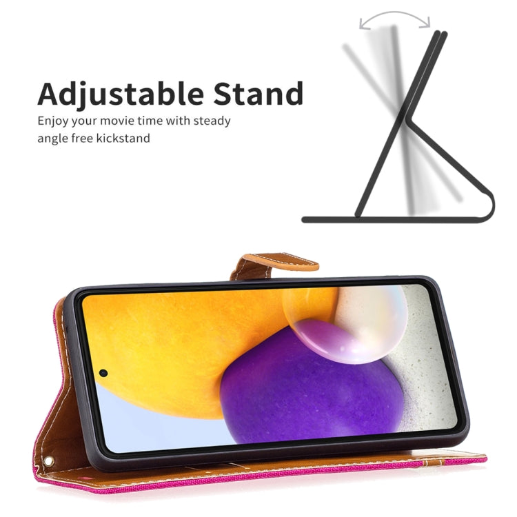 For Samsung Galaxy A73 5G Color Matching Denim Texture Leather Phone Case