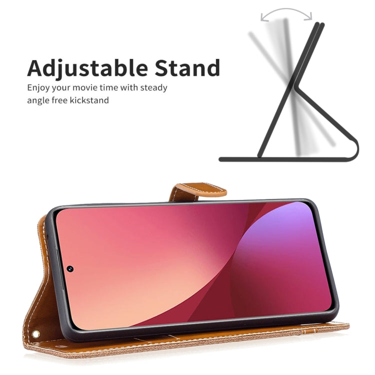 For Xiaomi 12 Color Matching Denim Texture Leather Phone Case
