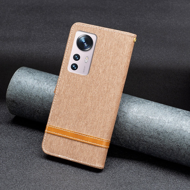 For Xiaomi 12 Color Matching Denim Texture Leather Phone Case