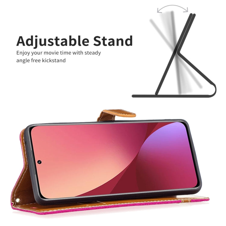 For Xiaomi 12 Color Matching Denim Texture Leather Phone Case
