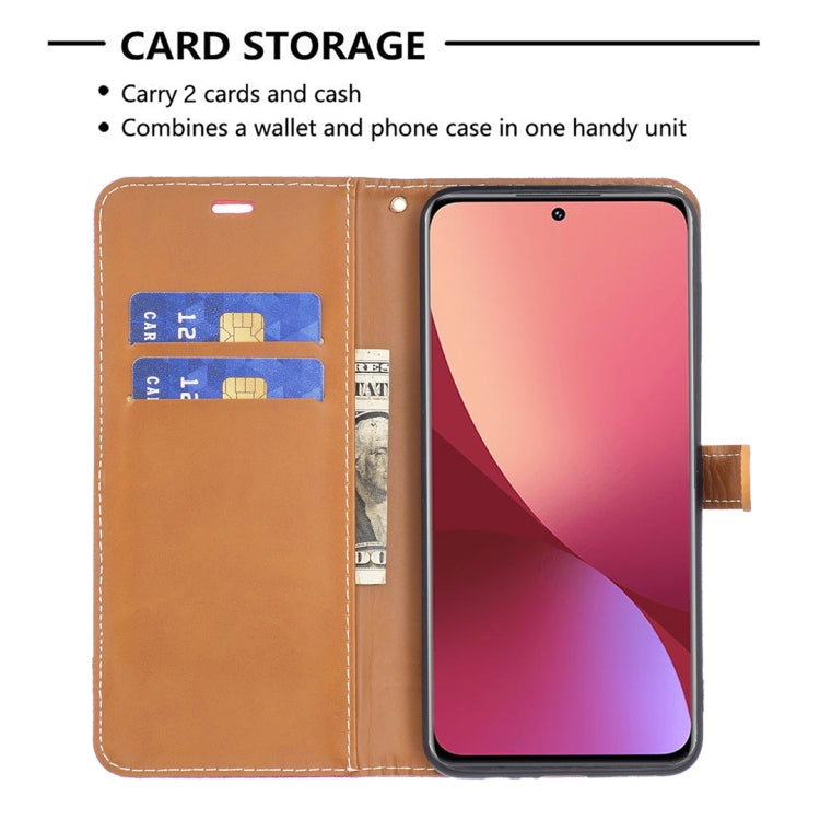 For Xiaomi 12 Color Matching Denim Texture Leather Phone Case