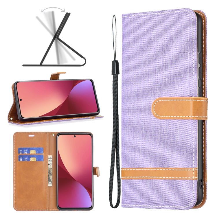 For Xiaomi 12 Color Matching Denim Texture Leather Phone Case