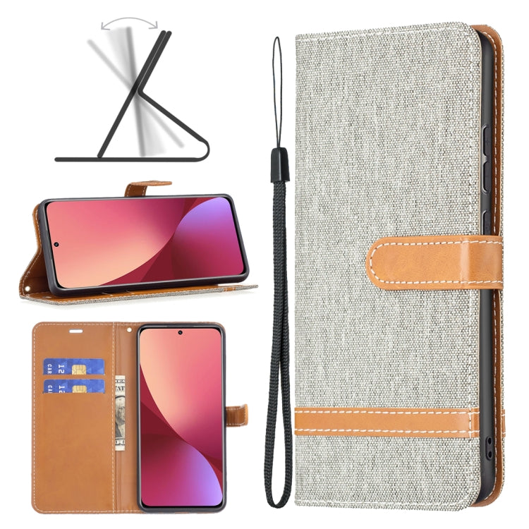 For Xiaomi 12 Color Matching Denim Texture Leather Phone Case