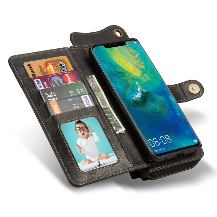 For Huawei Mate 20 Pro Multi-function PU + TPU Horizontal Flip Leather Case with Card Slots & Wallet & Photo Frame & Lanyard(Black)