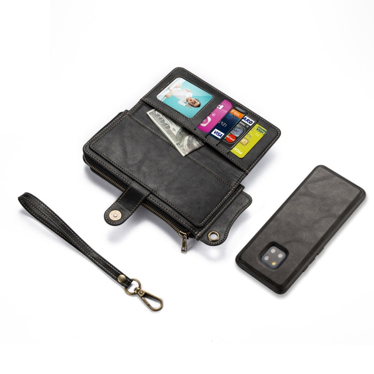 For Huawei Mate 20 Pro Multi-function PU + TPU Horizontal Flip Leather Case with Card Slots & Wallet & Photo Frame & Lanyard(Black)