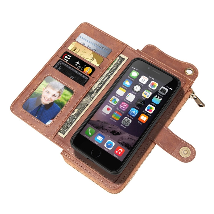 For iPhone 7 Plus / 8 Plus Multi-function PU + TPU Horizontal Flip Leather Case with Card Slots & Wallet & Photo Frame & Lanyard