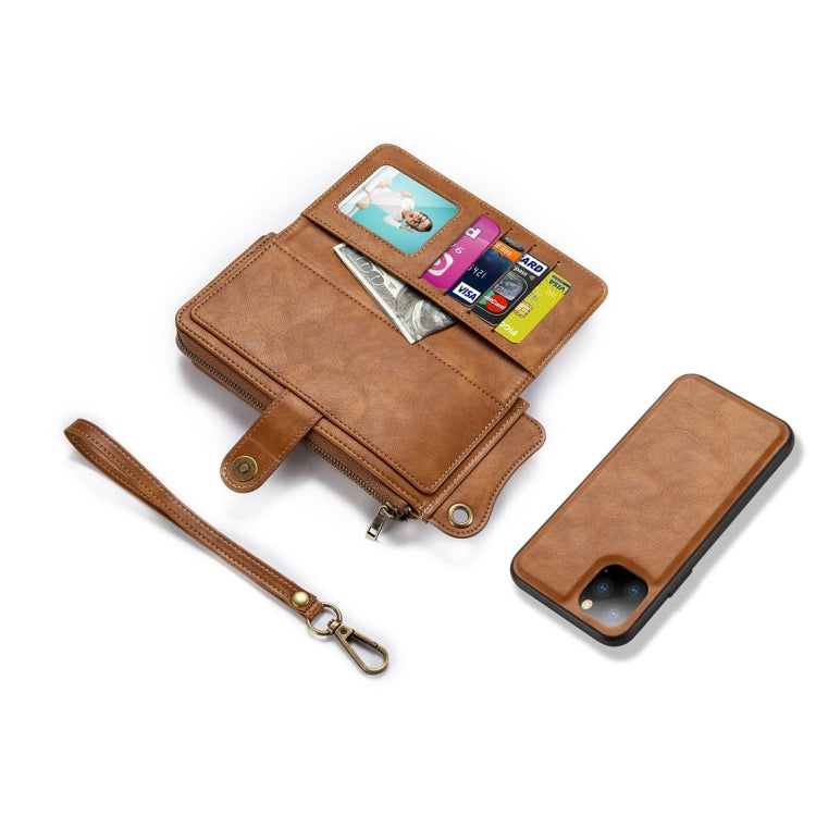 For iPhone 11 Pro Max Multi-function PU + TPU Horizontal Flip Leather Case with Card Slots & Wallet & Photo Frame & Lanyard(Light Brown)