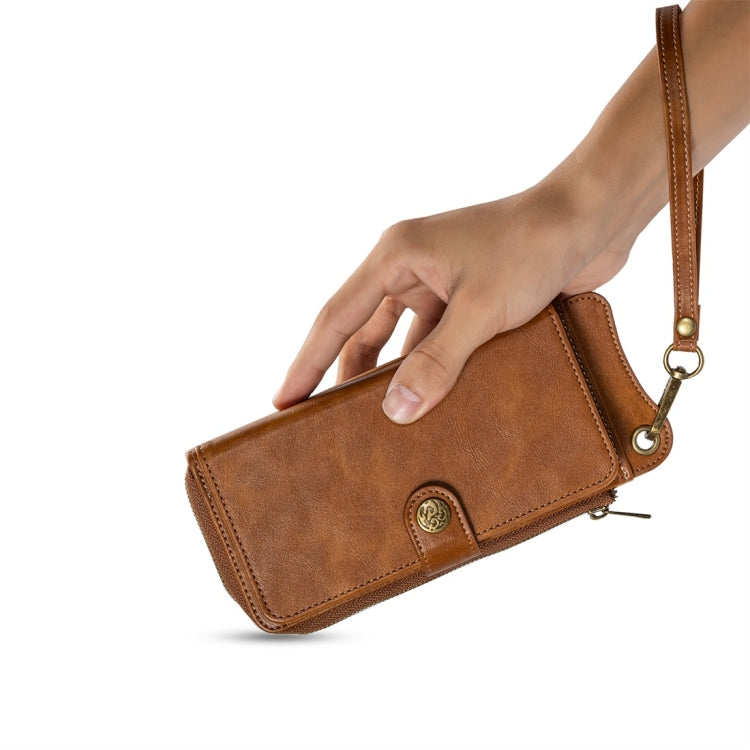 For Galaxy S10 Multi-function PU + TPU Horizontal Flip Leather Case with Card Slots & Wallet & Photo Frame & Lanyard(Light Brown)