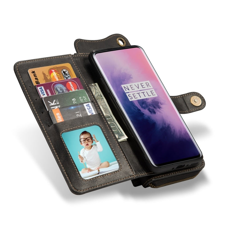 For OnePlus 7 Pro Multi-function PU + TPU Horizontal Flip Leather Case with Card Slots & Wallet & Photo Frame & Lanyard(Black)