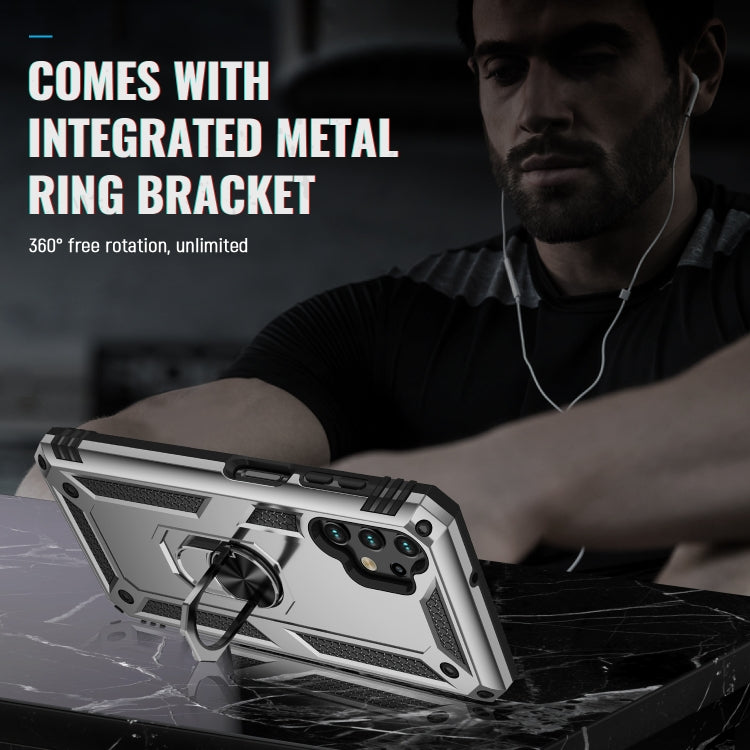 For Samsung Galaxy A13 4G Shockproof TPU + PC Phone Case with Holder