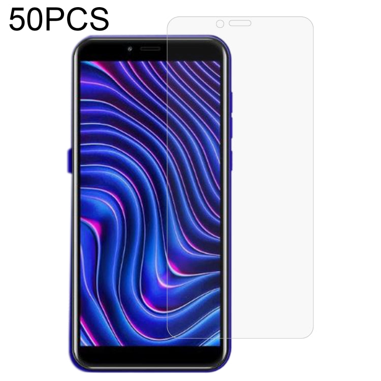 50 PCS 0.26mm 9H 2.5D Tempered Glass Film For BLU C5 Max
