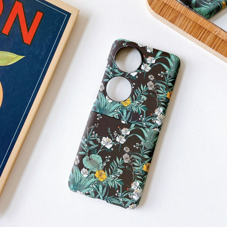 For Huawei P50 Pocket Small Floral PC Folding Phone Case
