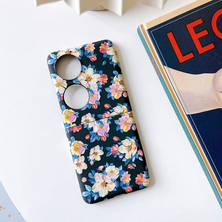 For Huawei P50 Pocket Small Floral PC Folding Phone Case