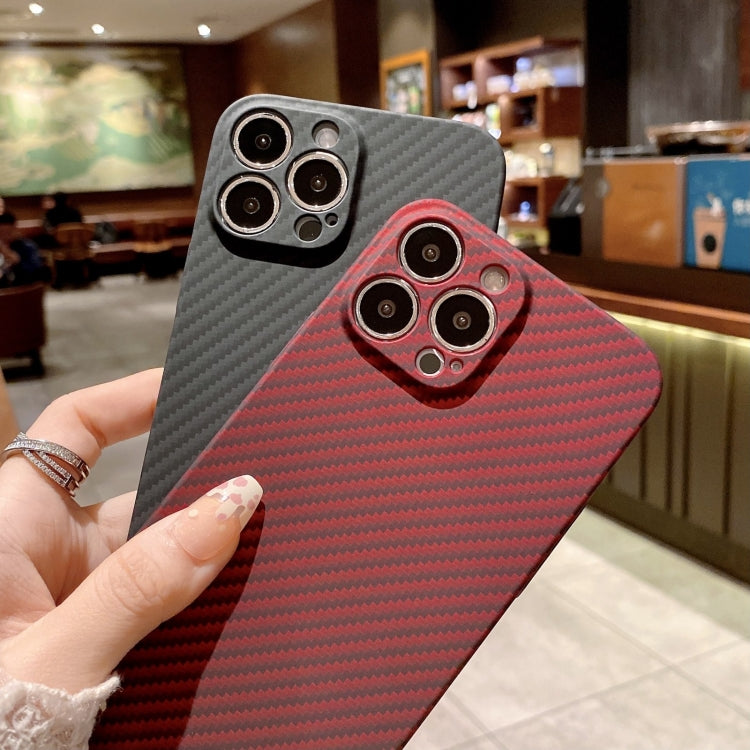 For iPhone 11 Pro Max Kevlar Carbon Fiber Texture Protective Phone Case