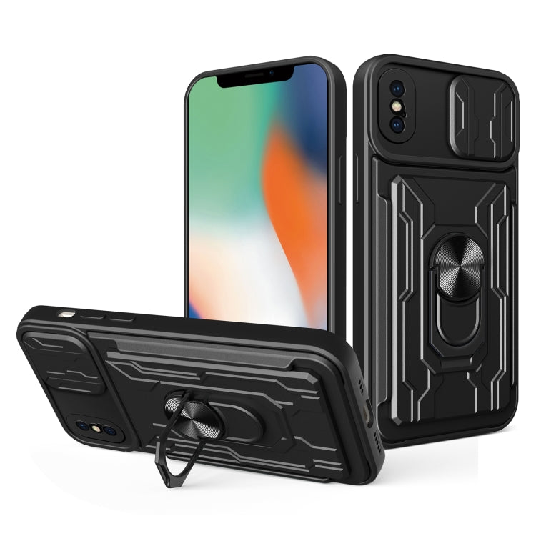 Sliding Camshield Card Phone Case For iPhone XS Max