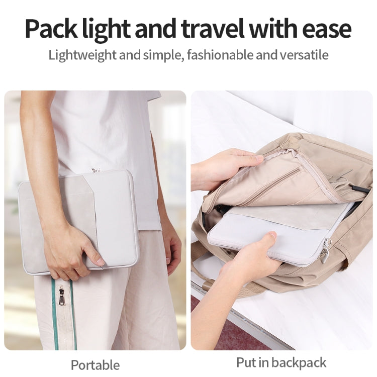 9.7-11 inch Universal Sheepskin Leather + Oxford Fabric Portable Tablet Storage Bag