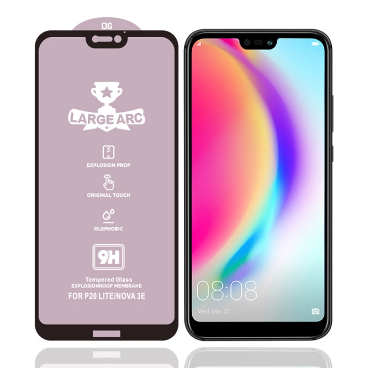 For Huawei nova 3e 25 PCS 9H HD High Alumina Full Screen Tempered Glass Film