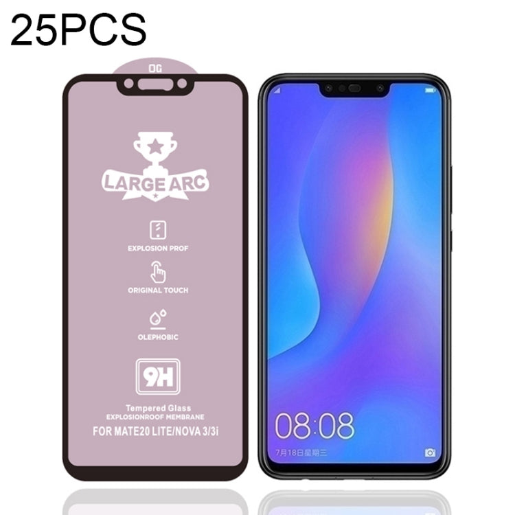 For Huawei nova 3i 25 PCS 9H HD High Alumina Full Screen Tempered Glass Film
