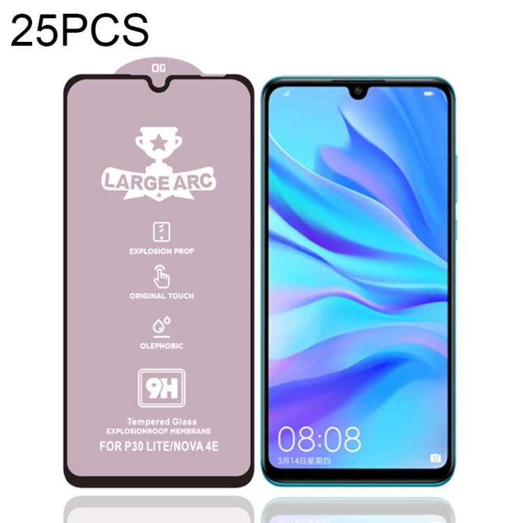 For Huawei nova 4e 25 PCS 9H HD High Alumina Full Screen Tempered Glass Film