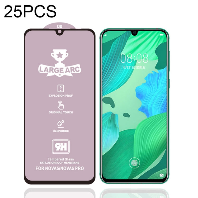 For Huawei nova 5 25 PCS 9H HD High Alumina Full Screen Tempered Glass Film
