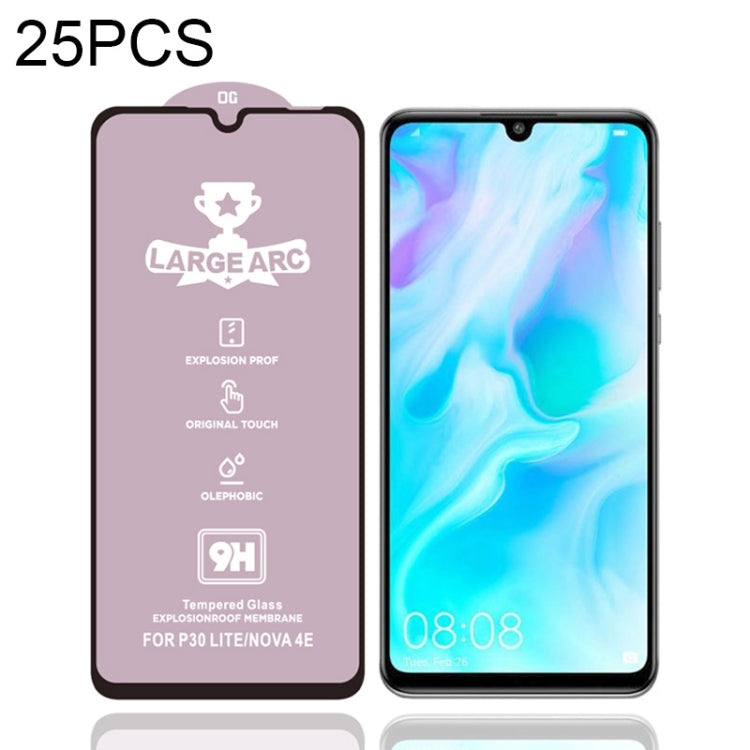 For Huawei P30 Lite 25 PCS 9H HD High Alumina Full Screen Tempered Glass Film