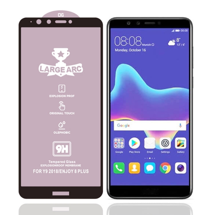 For Huawei Y9 (2018) 25 PCS 9H HD High Alumina Full Screen Tempered Glass Film