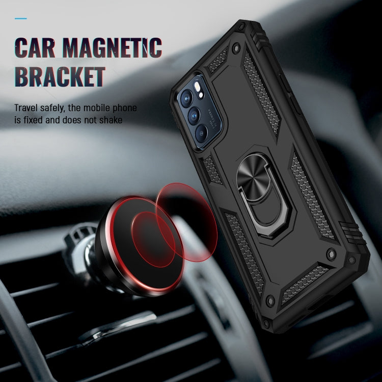 For OPPO Reno6 5G Shockproof TPU + PC Holder Phone Case