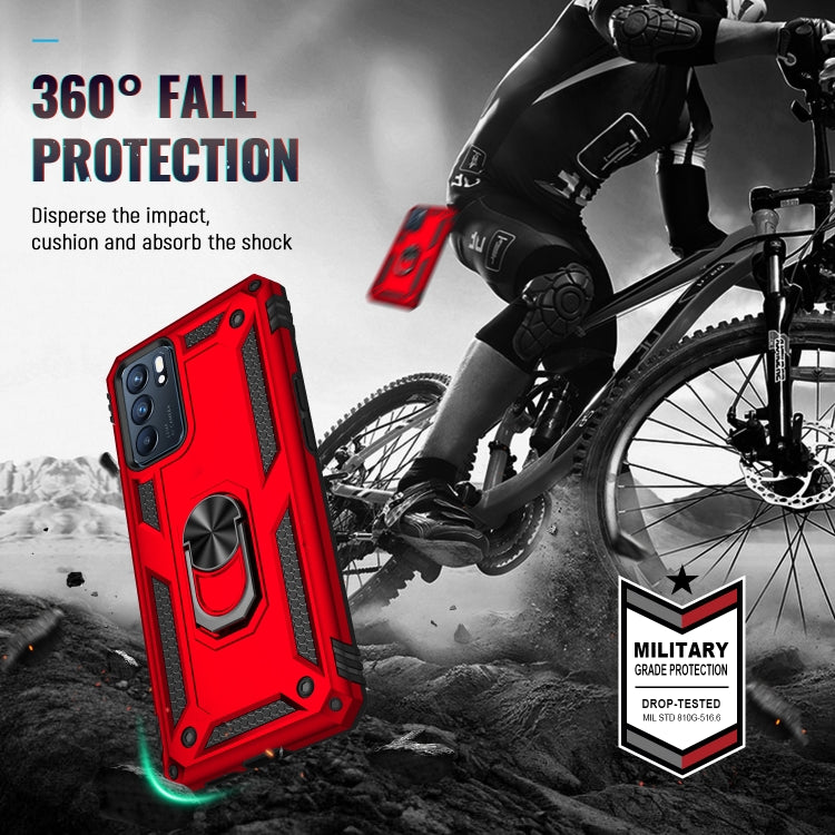 For OPPO Reno6 5G Shockproof TPU + PC Holder Phone Case