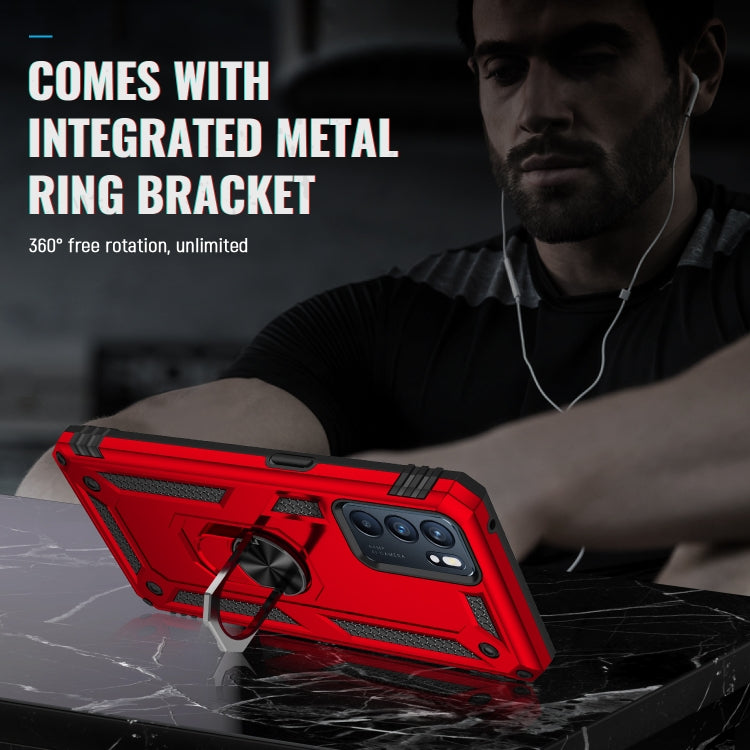 For OPPO Reno6 5G Shockproof TPU + PC Holder Phone Case